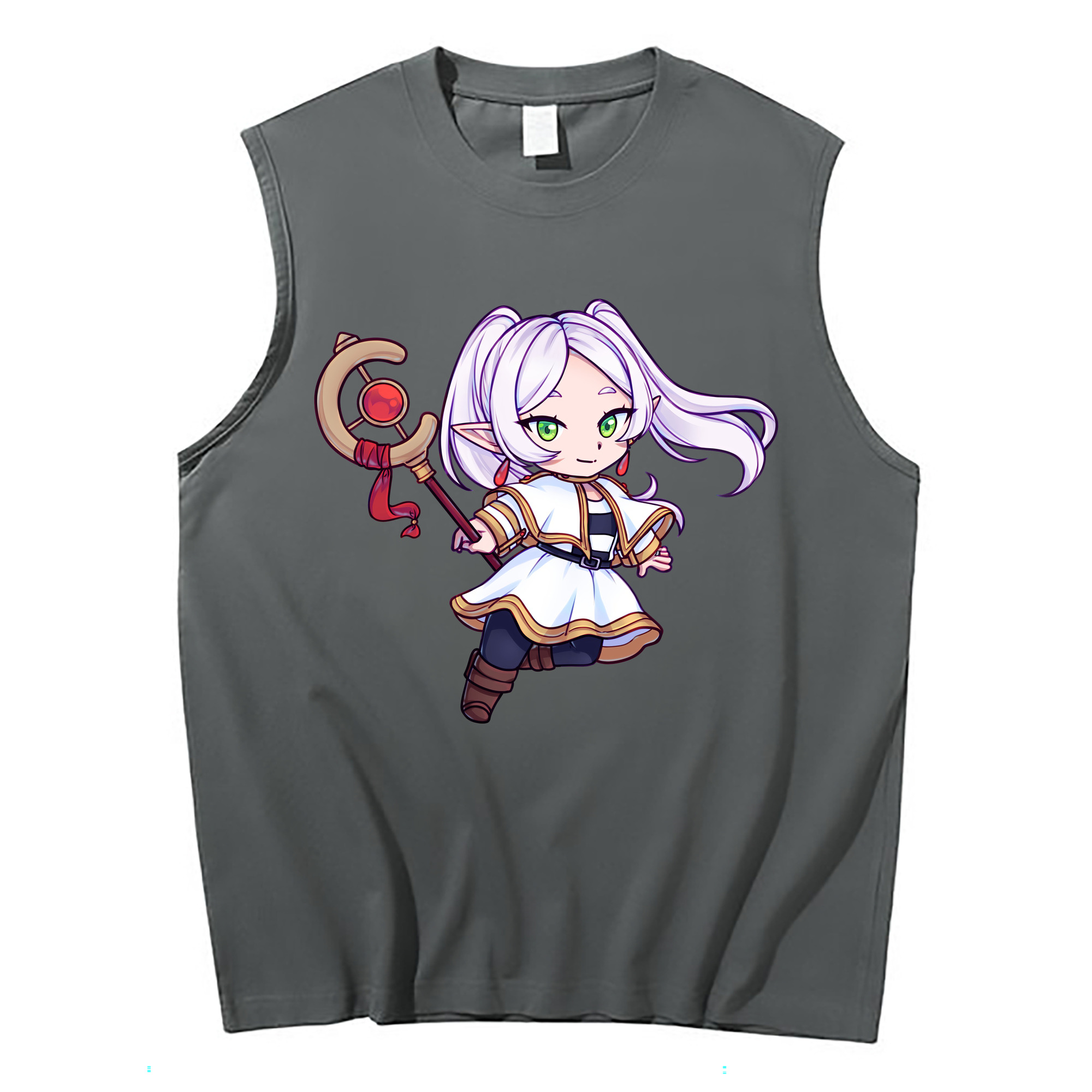 （画像用） 葬送のフリーレン Frieren コットン100％タンクトップ（フロントプリント）